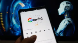 Ilustrasi AI Gemini ditampilkan pada smartphone. Foto: Bao Lam