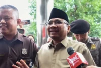 Mantan Menteri Agama Yaqut Cholil Qoumas di gedung KPK, Jakarta, Kamis (7/8/2025) I Foto: ANTARA FOTO/Indrianto Eko Suwarso/agr