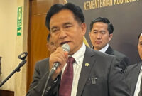 Menteri Koordinator Bidang Hukum, HAM, Imigrasi, dan Pemasyarakatan (Menko Kumham Imipas), Yusril Ihza Mahendra